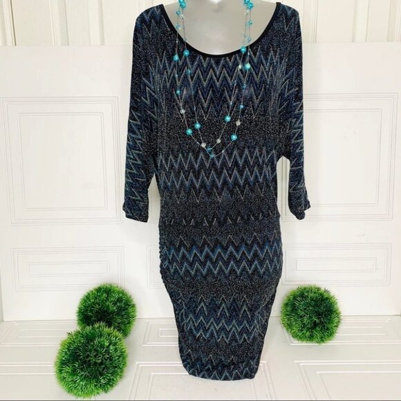 LIMITÉ slouchy with glitter oversized top dress top women size large - Picture 2 of 7